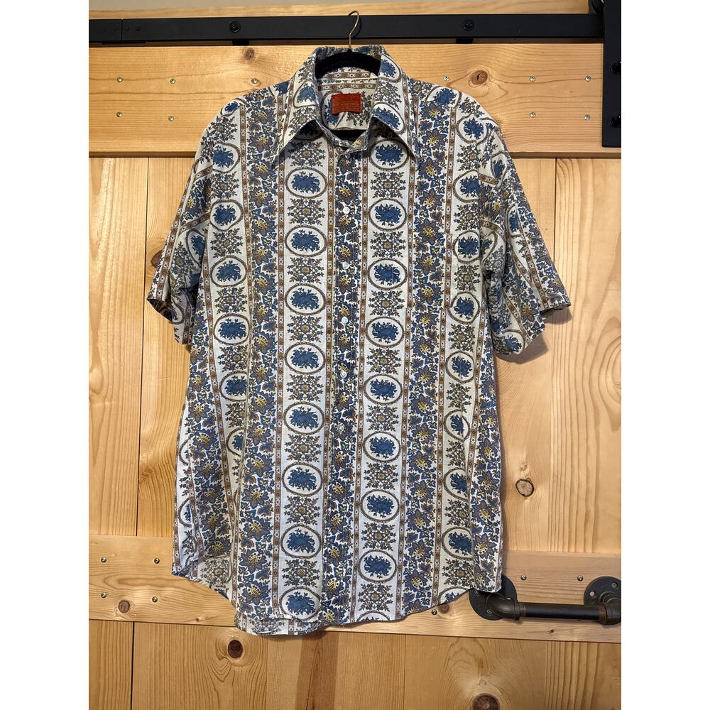 VTG Sears Kings Road Shop Perma Prest Men’s Button Down Polo Sz Tall XL Retro